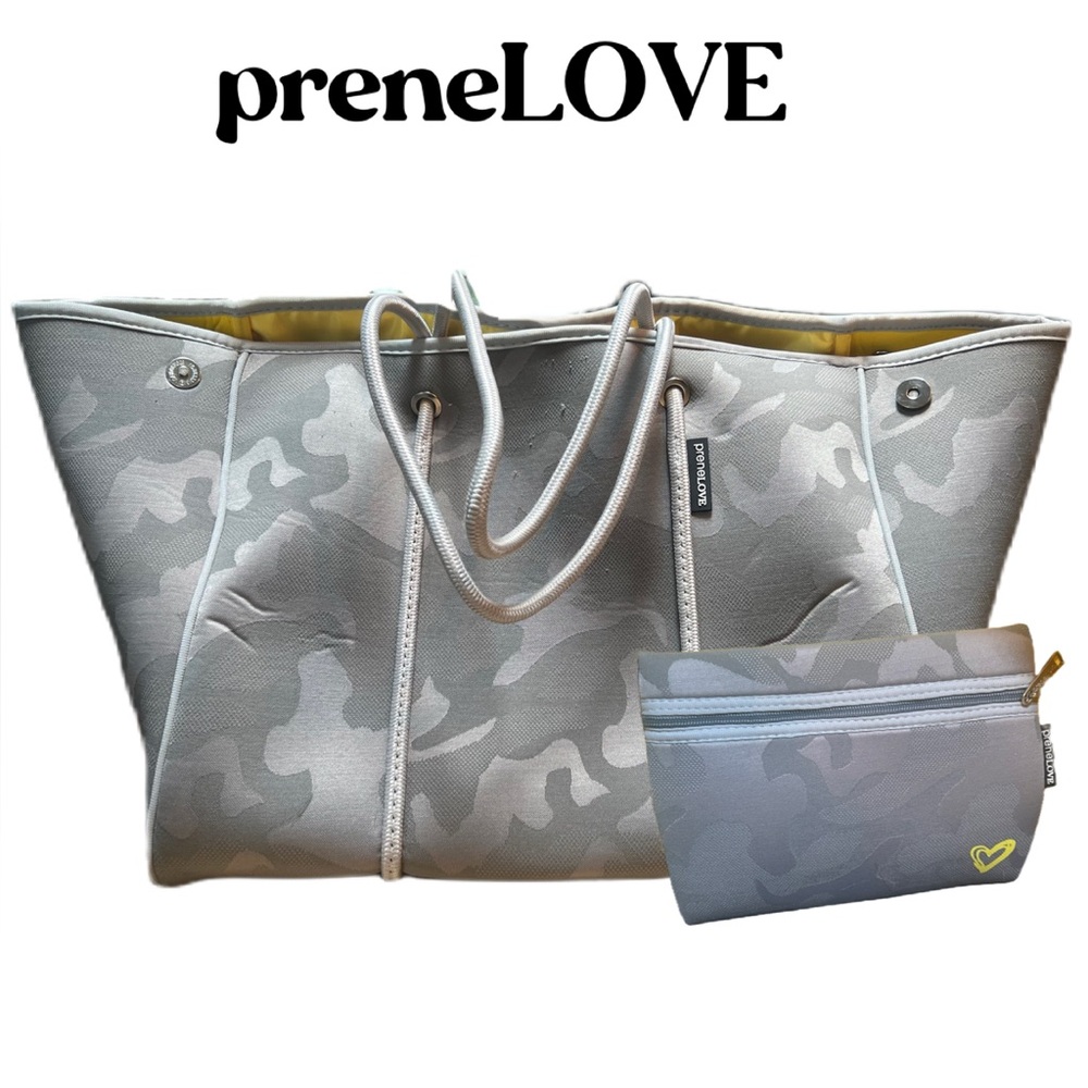 PreneLOVE  (Grey Camo/Yellow) Large Tote